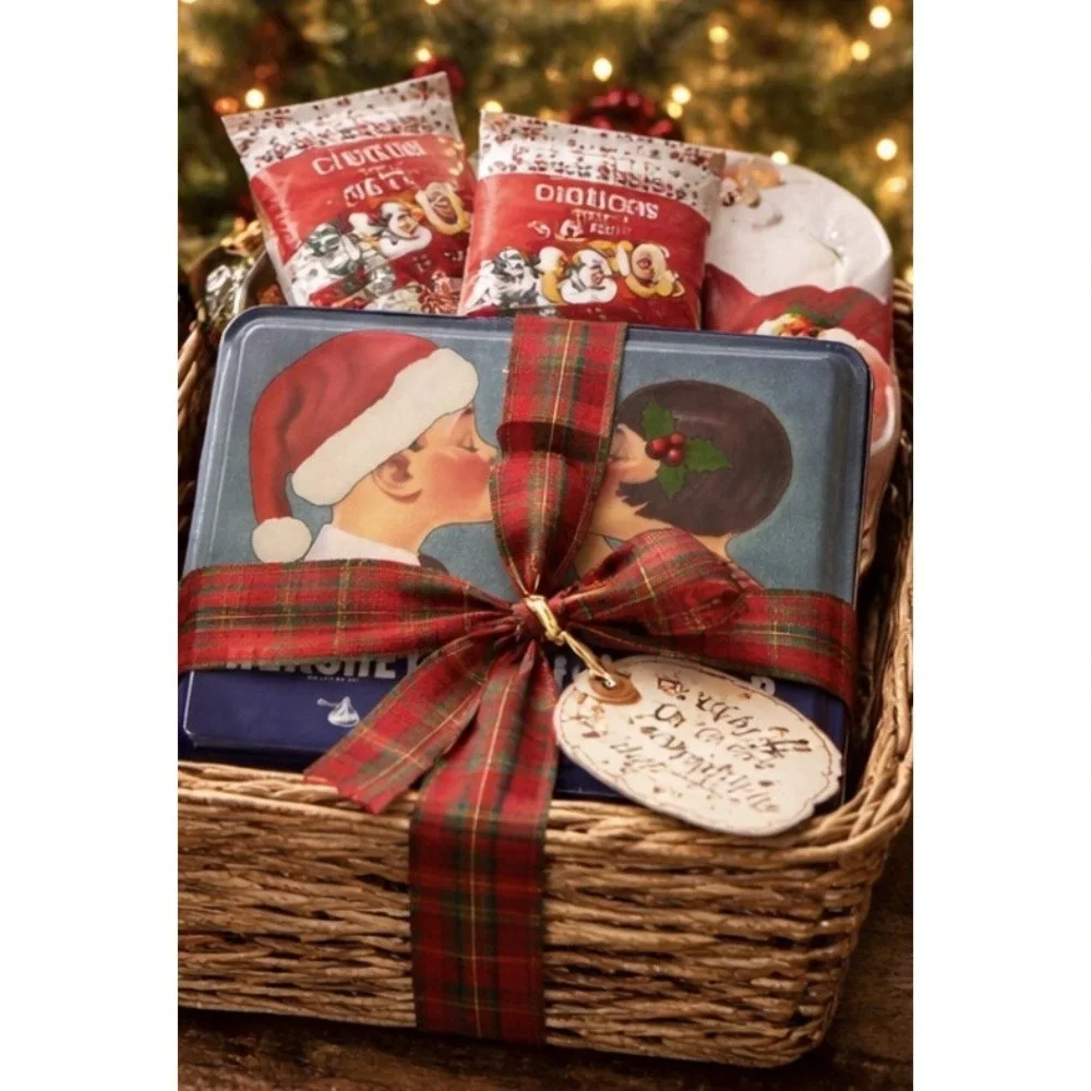 Vintage Hershey's Kisses Tin - A‎ Kiss for You- Holiday Candy Storage Metal Tin